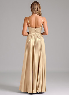 Azazie Tyla Bridesmaid Dresses Champagne A-Line Sweetheart Neckline Stretch Satin Dress image2