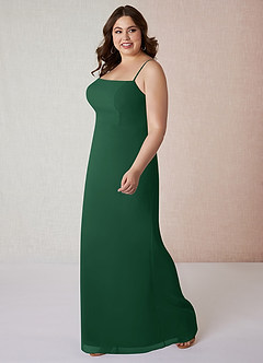 Azazie Tayla Final Sale Dark Green Sheath Chiffon Dress image8