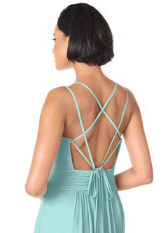 Azazie Farren Abiti da Damigella Abito Convertibile A-Line in Chiffon Plissettato Acqua image7