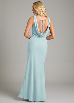 Azazie Rylina Bridesmaid Dresses Sea Glass Mermaid Pleated Chiffon Dress image6