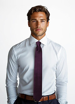 front Metallic Satin Skinny Tie