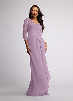 Azazie Joan Mother of the Bride Dresses Wisteria Sheath V-Neck Lace Chiffon Dress image1