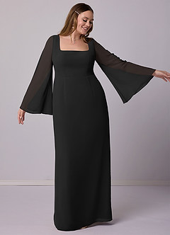 Barbie ♥ Azazie Bridesmaid Dresses Sheath Bow Chiffon Floor-Length Dress image6