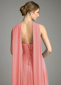 Azazie Ayla Abiti da Damigella Abito A-Line in Chiffon Scollo a Cuore Corallo image12