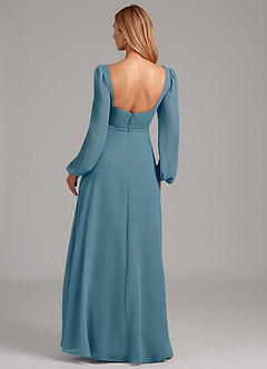 Azazie Simone Bridesmaid Dresses Bermuda A-Line Long Sleeve Chiffon Dress image2
