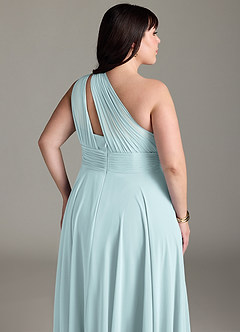 Azazie Charlize Bridesmaid Dresses Mist A-Line One Shoulder Chiffon Dress image13