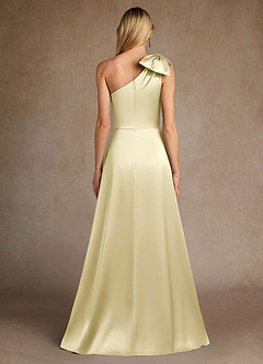 Azazie Easton Mother of the Bride Dresses Lemon Sorbet A-Line One Shoulder Stretch Satin Dress image3