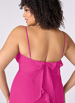 Barbie ♥ Azazie Bridesmaid Dresses Barbie Pink Sheath Bow Chiffon Dress image7