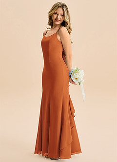 Azazie Lioren Junior Havfrue Sløjfe Chiffon Gulv-længde Junior brudepige Kjole image2