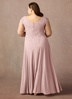 Azazie Rosemarie vestidos de madre de la novia Vestido de Rosa Polvorienta de Encaje de Corte En A image8