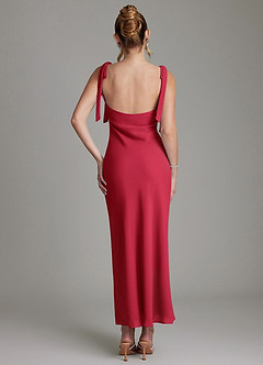 Azazie Luddie Brudtärnklänningar Klä av Sjöjungfru i Chiffong Rosett Scharlakansrött image6