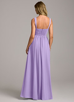 Azazie Rosaline Bridesmaid Dresses Lilac A-Line Side Slit Chiffon Dress image6