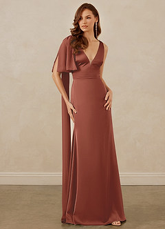 Christian Siriano Bridal for Azazie 1011 Bridesmaid Dresses Auburn Mermaid Bow Stretch Satin Dress image5