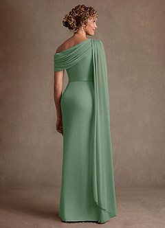 Azazie Bassi Mother of the Bride Dresses Matcha Mermaid Off the Shoulder Mesh Dress image2