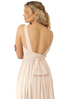 Azazie Kora Bridesmaid Dresses White Alabaster A-Line Pleated Chiffon Dress image7