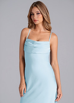 Azazie Seema Brautjungfernkleider Meerjungfrau-Linie Korsett Stretch-Satin Kleid Himmelblau image2