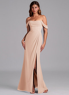 Azazie Johana Jurken voor bruidsmeisjes Converteerbaar Jurk van Chiffon met Zeemeermin Off the Shoulder Engelse Roos image7