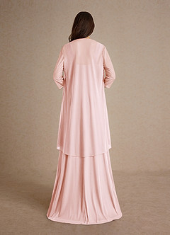 Azazie Clinton Mother of the Bride Dresses Blushing Pink A-Line Pleated Mesh Dress image3