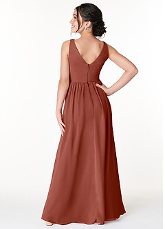 Azazie Sawyer Junior Auburn A-Line Pleated Chiffon Dress image2