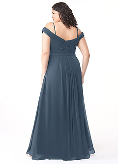 Azazie Audrianna Bridesmaid Dresses Neptune A-Line Off-The-Shoulder Gathered Chiffon Convertible Dress image2