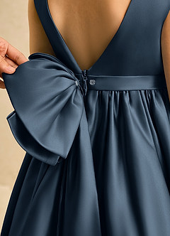 Azazie Doodle Flower Girl Klänningar Klä Balklänning i Matt satäng Rosett image6