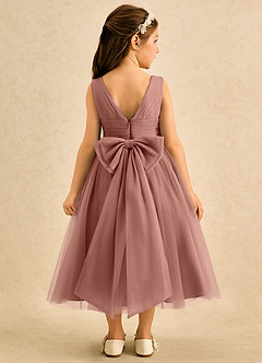 Azazie Macaron Flower Girl Dresses Cedar Rose A-Line Pleated Tulle Dress image2