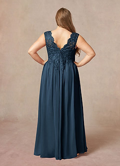 Azazie Amethyst Kleider für die Brautmutter A-Linie V-Hals Pailletten Chiffon Kleid Dunkelmarine image10