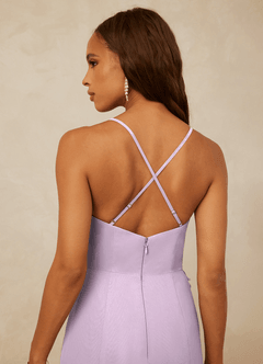 Christian Siriano Bridal for Azazie 1006 Bridesmaid Dresses Frosted Lilac Mermaid Ruched Chiffon Dress image7