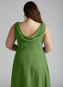 Azazie Karina Bridesmaid Dresses Basil A-Line Pleated Chiffon Dress image10
