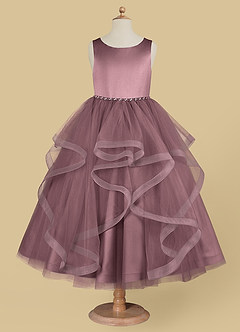 Azazie Sofia Flower Girl Dresses Vintage Mauve A-Line Beaded Tulle Dress image5