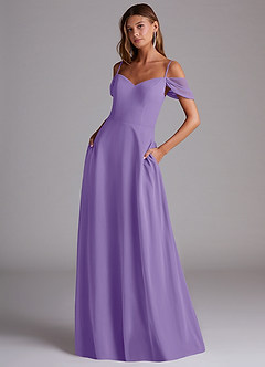 Azazie Marley Bridesmaid Dresses Tahiti A-Line Off the Shoulder Chiffon Convertible Dress image1