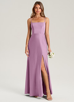 Azazie Lidia Brautjungfernkleider Meerjungfrau-Linie Seitliche Cut-Outs Stretch-Satin Kleid Blauregen image5