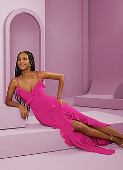 Barbie ♥ Azazie Jurken voor thuis passen Jurk van Chiffon met Kolom Cabernet image8