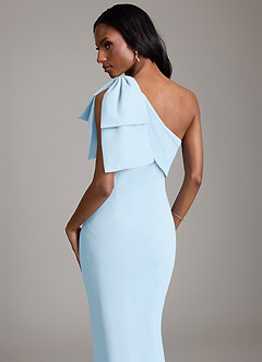 Azazie Yuanna Bridesmaid Dresses Sky Blue Mermaid One Shoulder Chiffon Dress image7