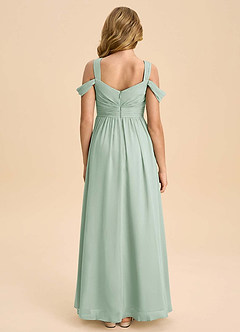 Azazie Lianne Junior Agave A-Line Off the Shoulder Chiffon Dress image7