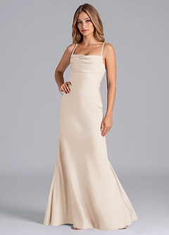 Azazie Seema Bridesmaid Dresses White Alabaster Mermaid Corset Stretch Satin Dress image5