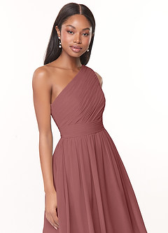 Azazie Katrina Bridesmaid Dresses Amethyst A-Line One Shoulder Chiffon Dress image5
