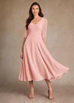 Azazie Durant vestidos de madre de la novia Vestido de Rosetón de Gasa de Corte En A con Plisado image2