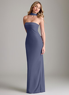 Azazie Lusinda Bridesmaid Dresses Stormy Mermaid Off the Shoulder Chiffon Convertible Dress image7