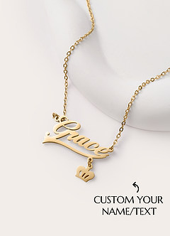 front Custom Name Necklace with Heart