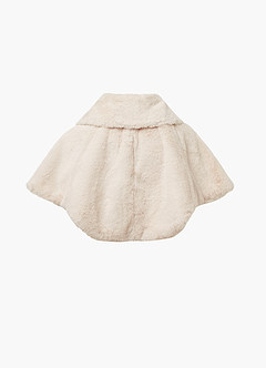 front Flower Girl Faux Fur Collared Cape