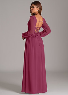 Azazie Maree Bridesmaid Dresses Mulberry A-Line Corset Chiffon Dress image2