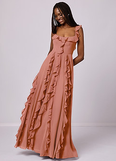 Barbie ♥ Azazie Jurken voor bruidsmeisjes Jurk van Chiffon met A-Lijn met Zakken Meer Gesneden image5