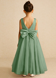 Azazie Pumpkin Flower Girl Dresses Matcha A-Line Convertible Tulle Dress image6