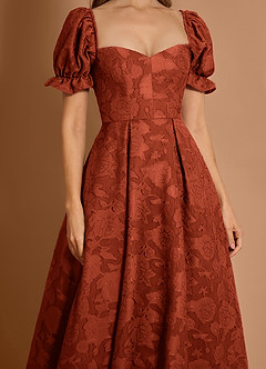 Maxi jurk Lanthe Kastanjebruin image7