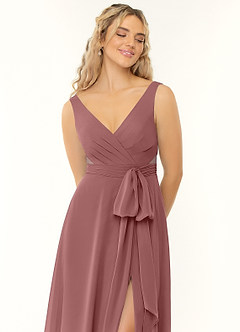 Azazie Alva Final Sale Lilac A-Line Pleated Chiffon Dress image5