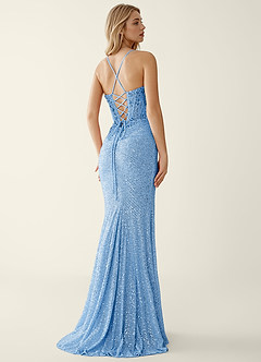 Noellress Sky Blue Lace Sequin Embroidery Beading Prom Dress image7