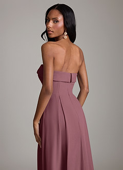 Azazie Lucienne Bridesmaid Dresses Sangria A-Line Strapless Chiffon Convertible Dress image7