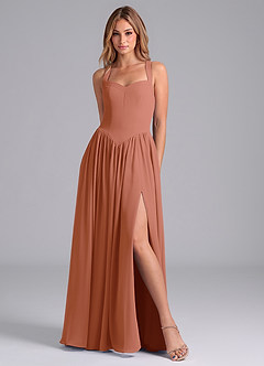 Azazie Francis Bridesmaid Dresses MAI TAI A-Line Corset Chiffon Dress image3