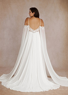 Azazie Nova Wedding Dresses Diamond White A-Line Sequins Chiffon Dress image11